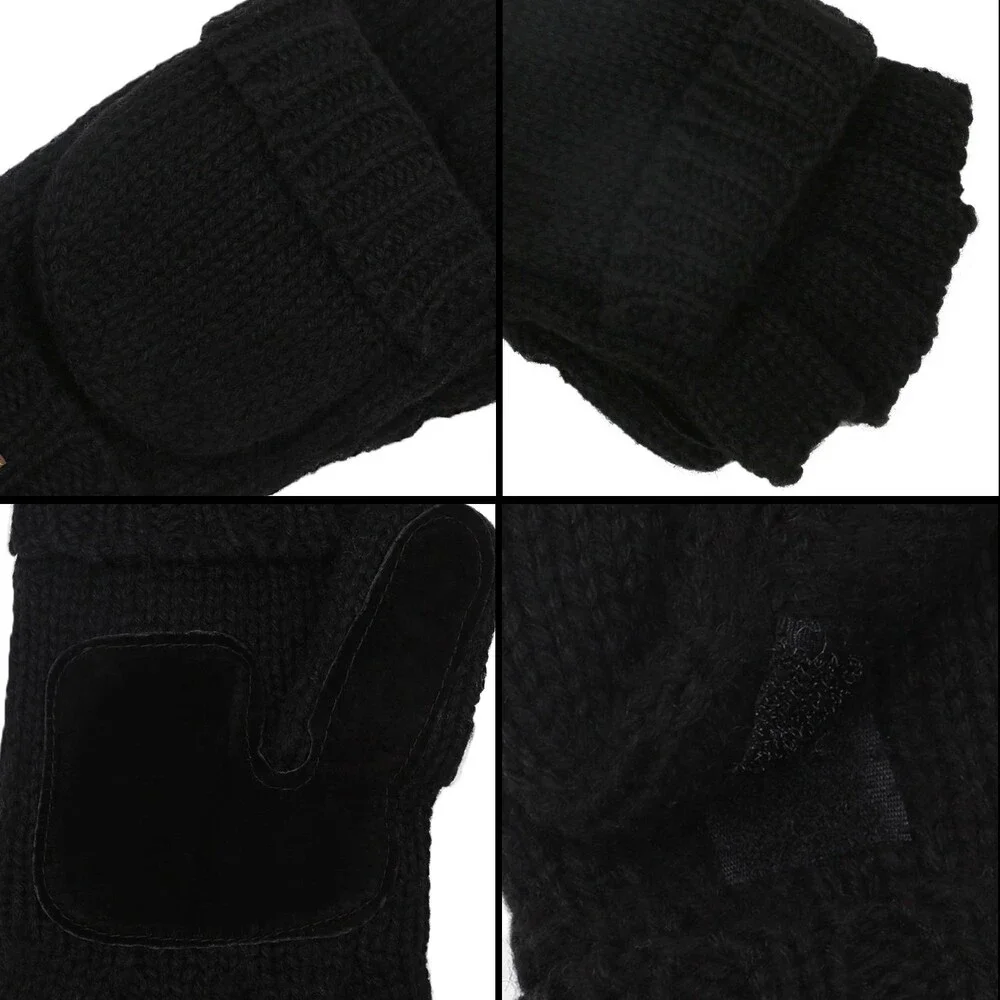 ViGrace Women's Convertible Fingerless Knit Wool Mittens - NWOT